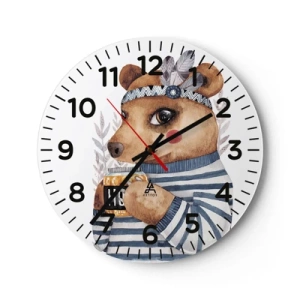 Vægur, Uret - Søde bjørn - 40x40 cm