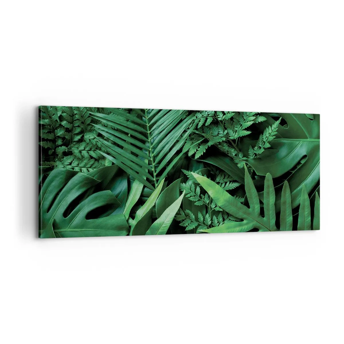 Lærredstryk - Billede på lærred - Kranset i grønt - 100x40 cm