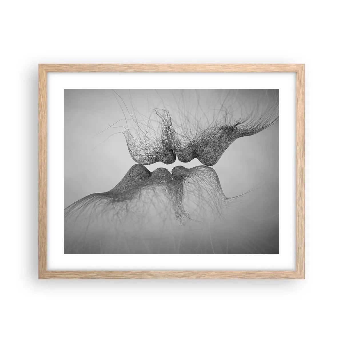 Plakat i ramme af lyst egetræ - Vindens kys - 50x40 cm