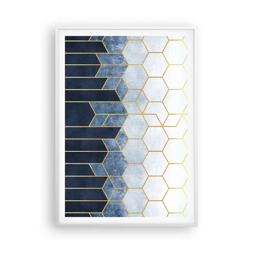 Plakat i hvid ramme - Komposition i synkoperet rytme - 70x100 cm