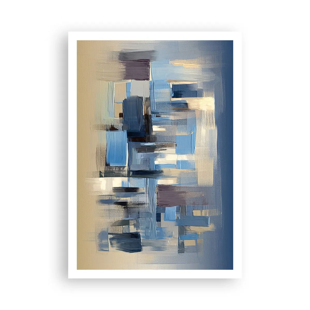 Plakat - Blå konstruktion - 70x100 cm