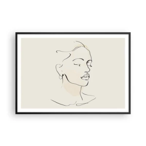 Plakat i sort ramme - En bestemt linje - 100x70 cm