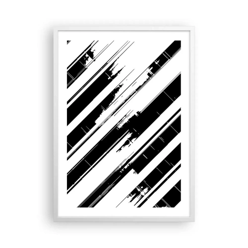 Plakat i hvid ramme - Intens og dynamisk komposition - 50x70 cm