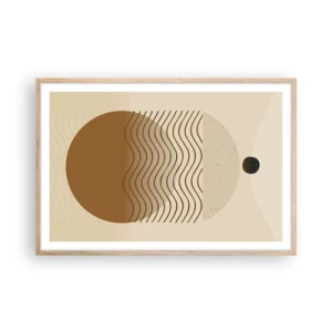 Plakat i ramme af lyst egetræ - Om geometriske figurers oprindelse - 91x61 cm