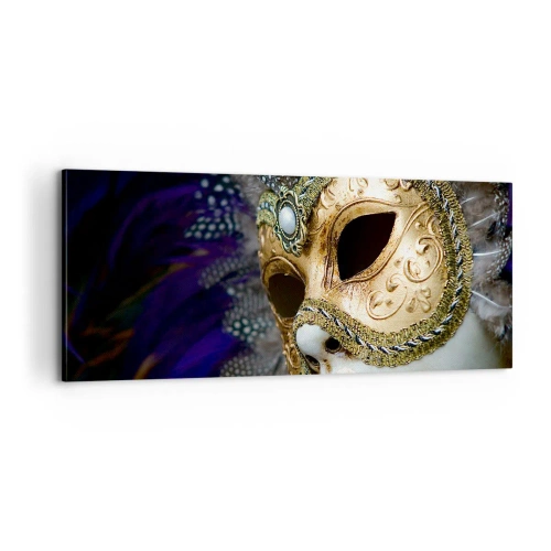 Lærredstryk - Billede på lærred - Venetiansk portræt i guld - 100x40 cm
