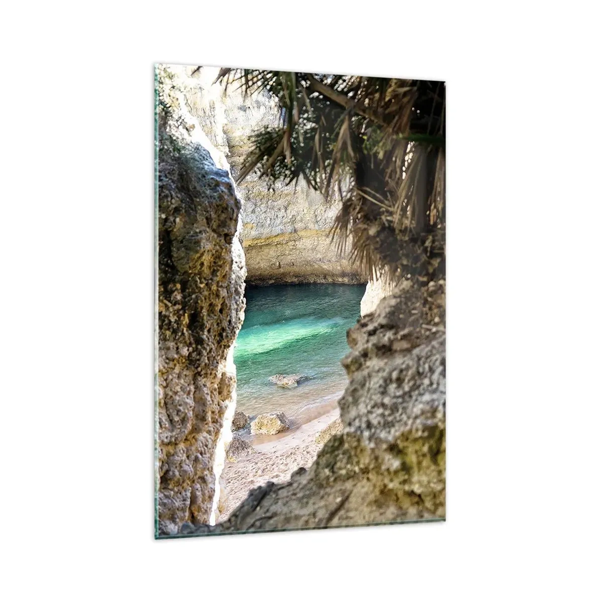Billede på glas - Turkis bugt - 80x120 cm