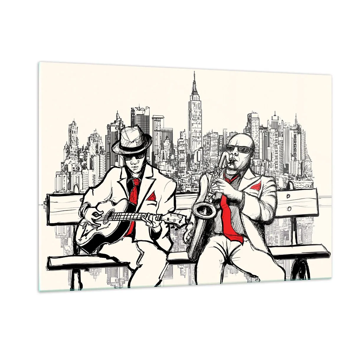 Billede på glas - New York improvisation - 120x80 cm