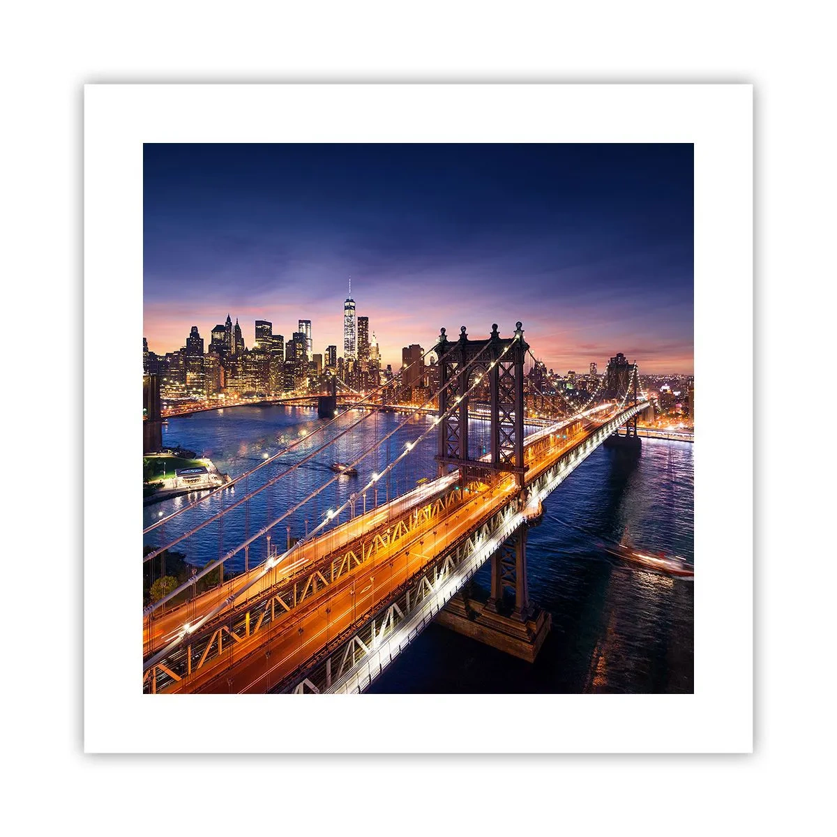 Plakat - En lysende bro til hjertet af byen - 40x40 cm