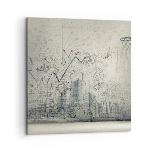 Lærredstryk - Billede på lærred - Mit vidunderlige byliv - 60x60 cm