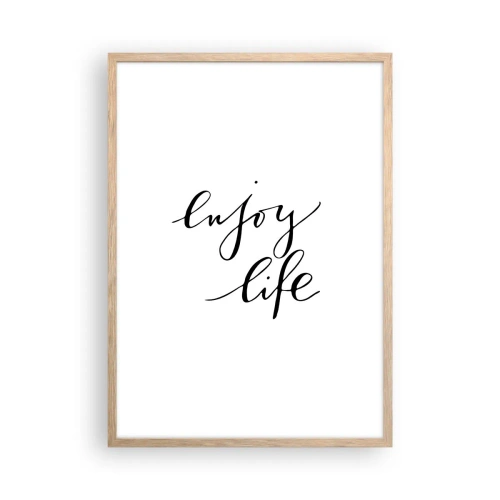 Plakat i ramme af lyst egetræ - Intet at tilføje… - 50x70 cm