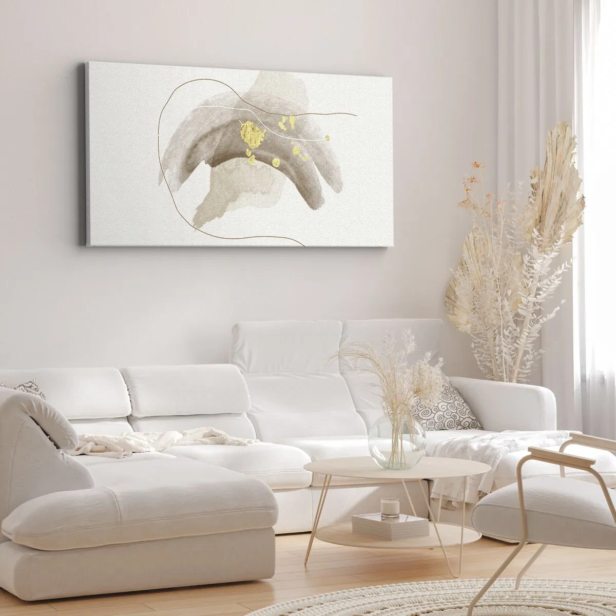 Lærredstryk - Billede på lærred - Mødt i rummet - 100x40 cm