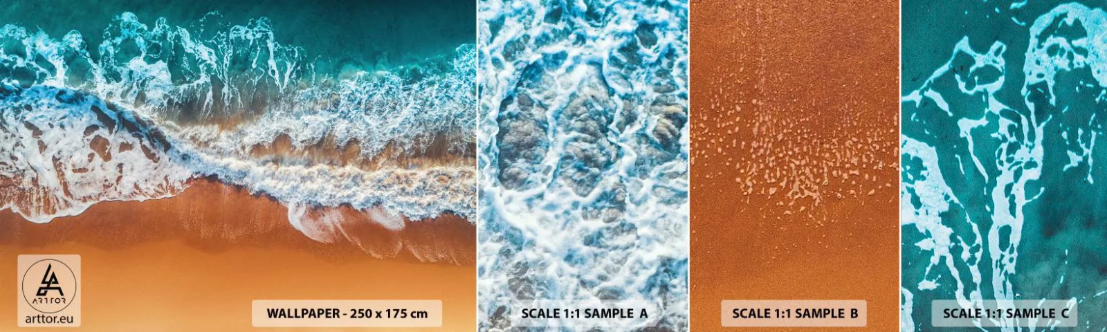 Prøve Fototapet Selvklæbende Deluxe Sticker - Altid i tandem - Landskab, Hav, Strand - 100x30 cm