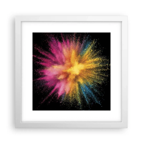 Plakat i hvid ramme - Farvernes fødsel  - 30x30 cm