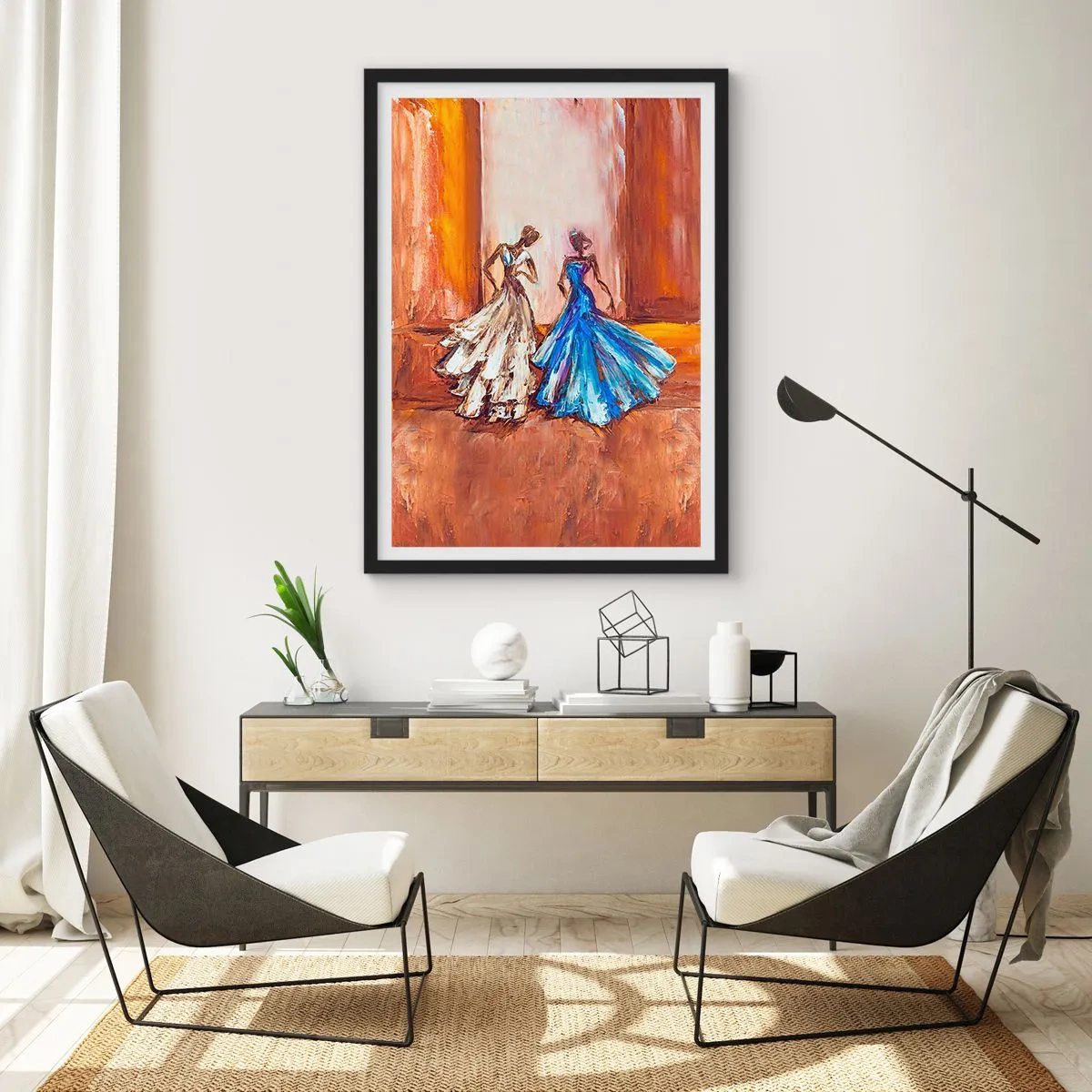Plakat i sort ramme - Den taknemmelige duo - 40x50 cm
