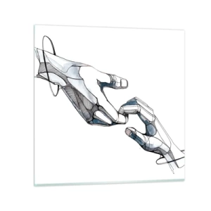 Billede på glas - En god gestus - 70x70 cm