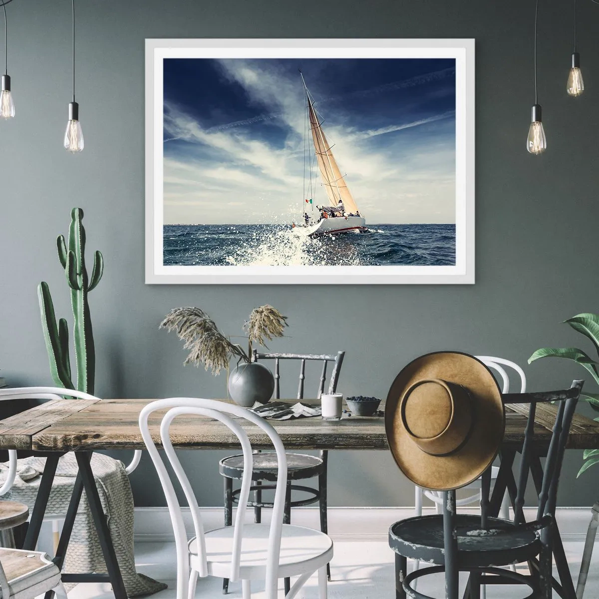 Plakat i hvid ramme - De kan ikke indhente os! - 40x30 cm