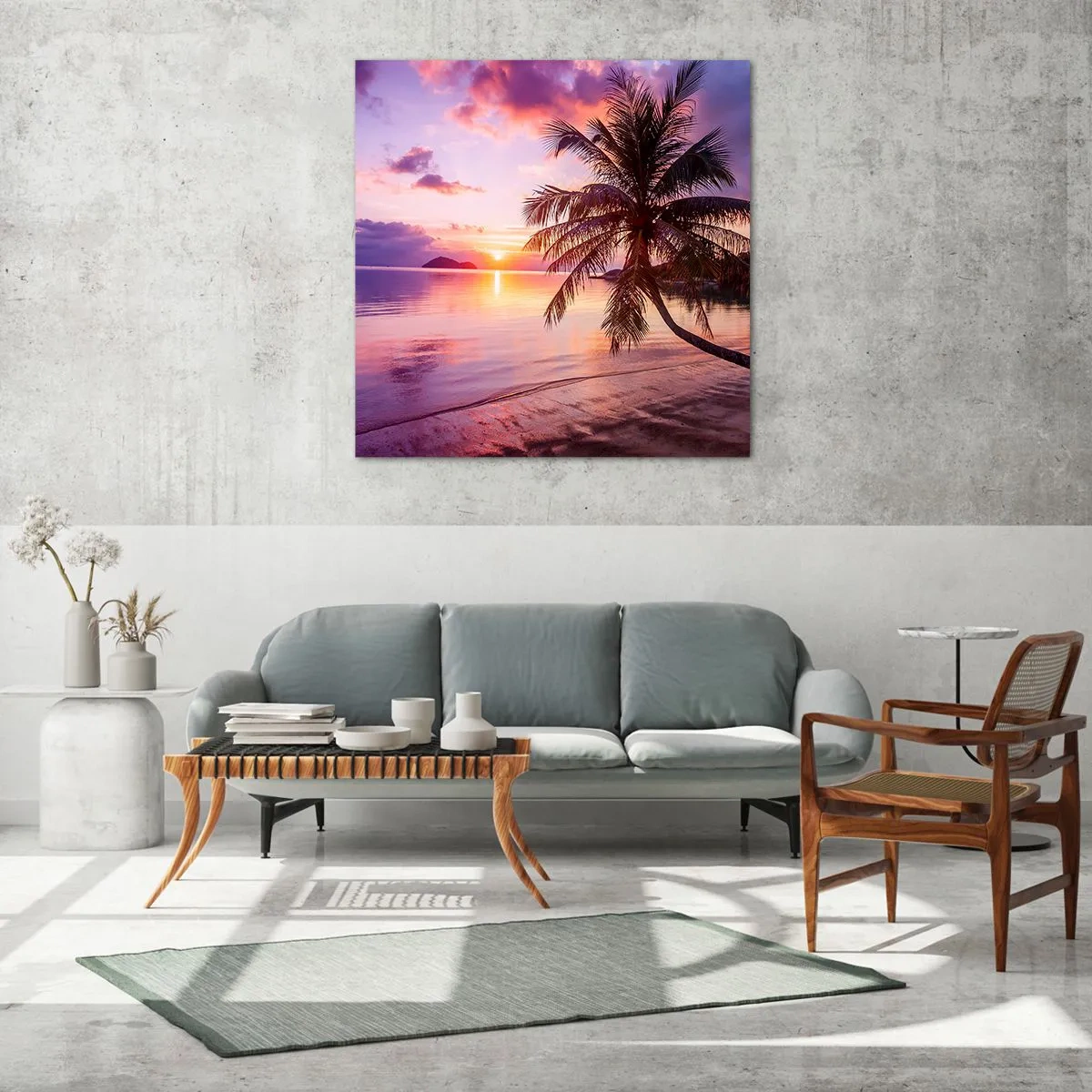 Billede på glas - Lyksalighed hele vejen til horisonten - 50x50 cm