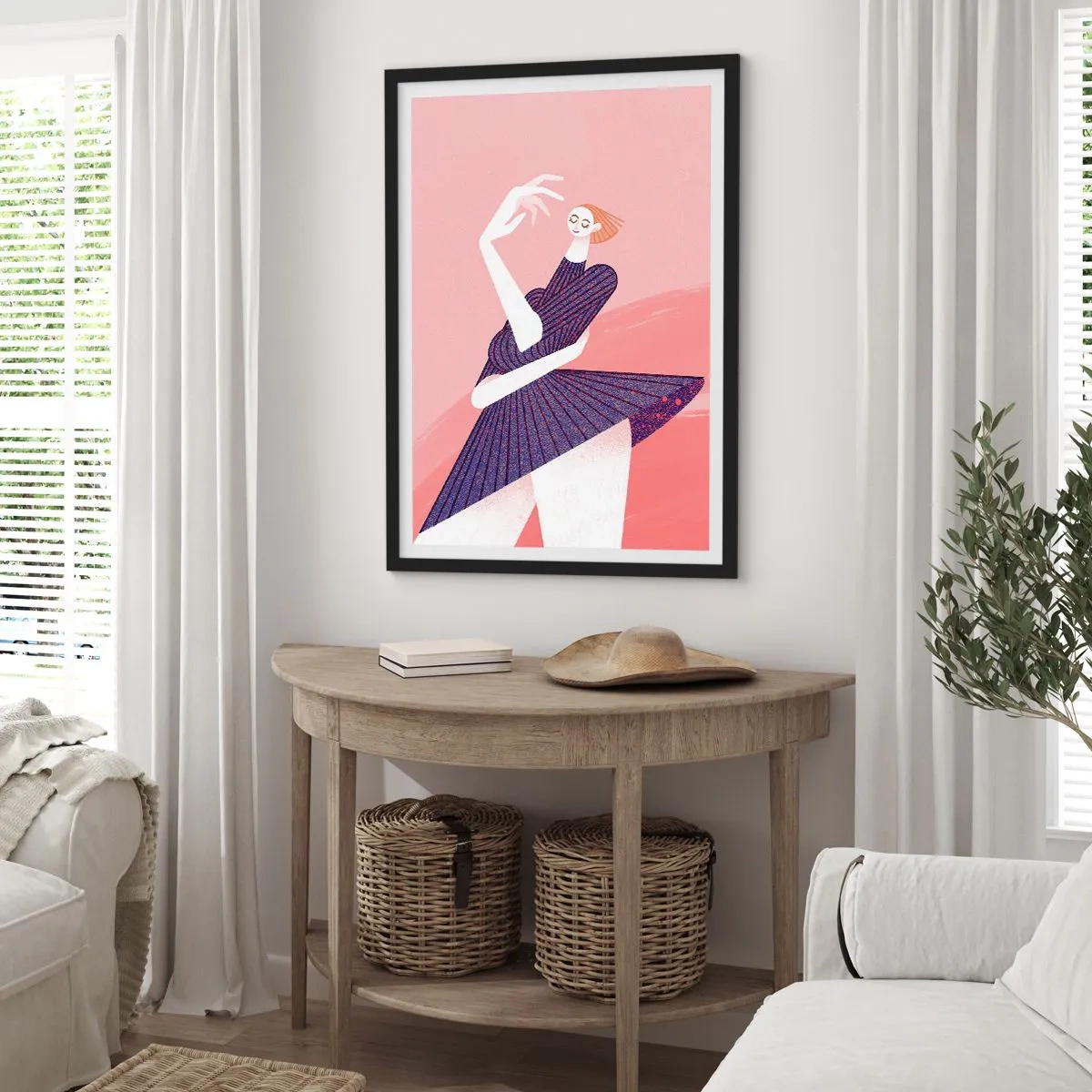 Plakat i sort ramme - Hvert skridt en dansende pas - 61x91 cm