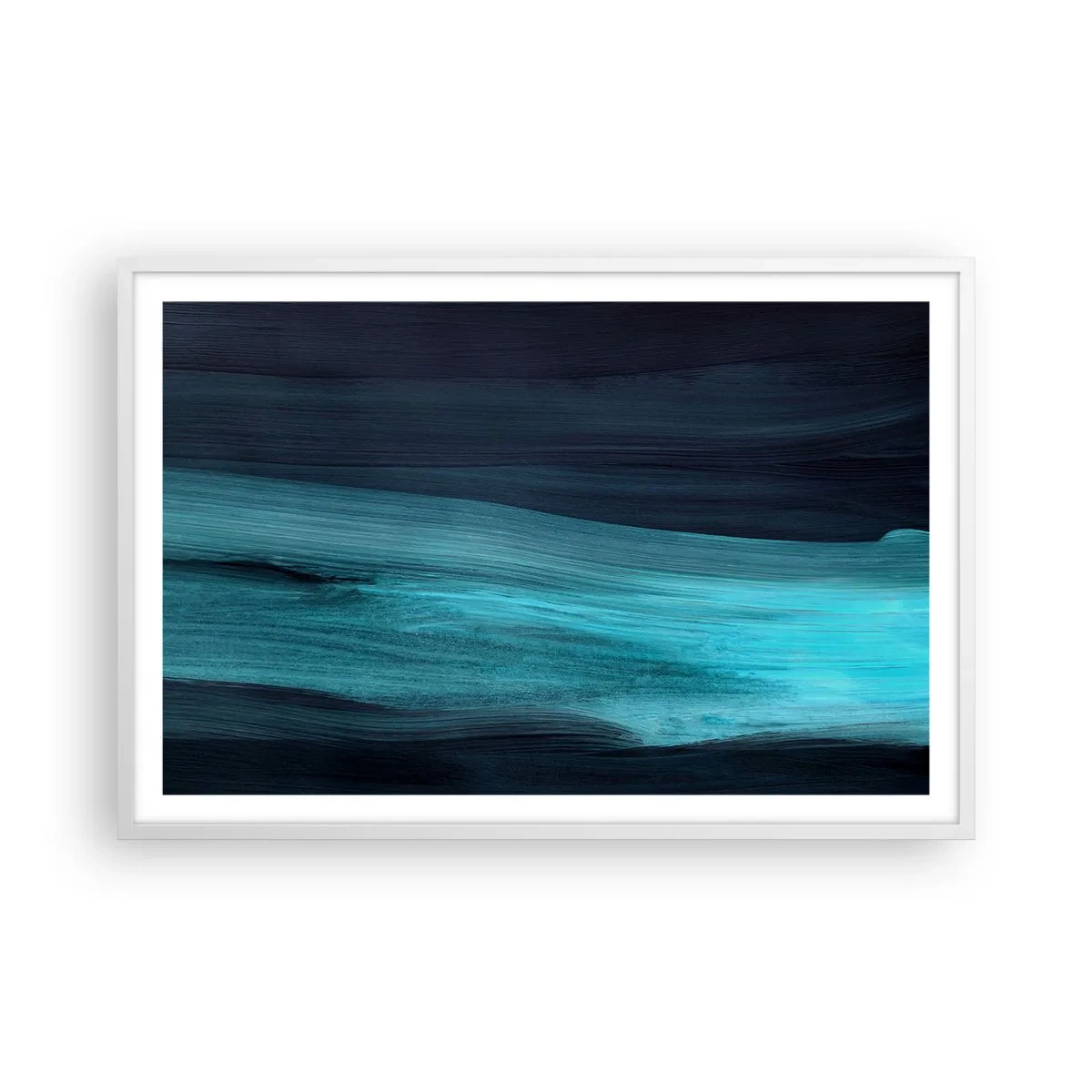 Plakat i hvid ramme - Svøm med strømmen - 91x61 cm