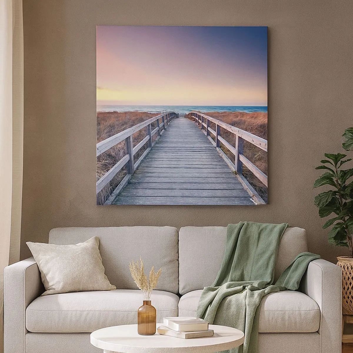 Lærredstryk - Billede på lærred - Baltisk aften aura - 30x30 cm