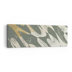 Lærredstryk - Billede på lærred - Rytmisk abstraktion - 90x30 cm