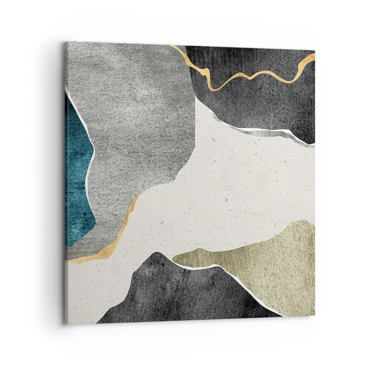 Lærredstryk - Billede på lærred - Mosaikkomposition med en streng af guld - 50x50 cm