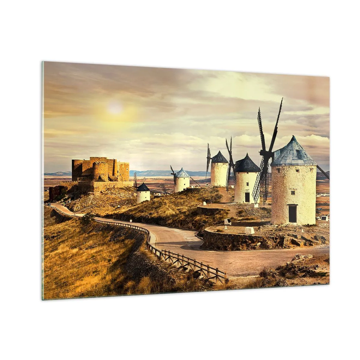 Billede på glas - Don Quixote er ved at dukke op - 100x70 cm