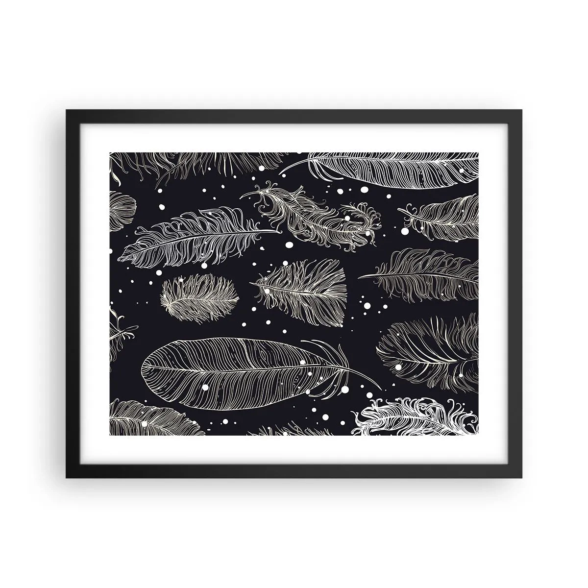 Plakat i sort ramme - Fjerede blonder - 50x40 cm