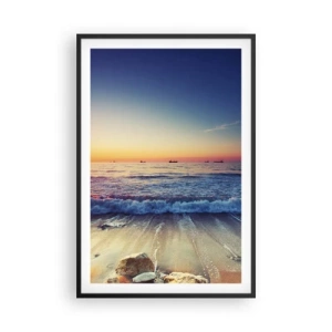 Plakat i sort ramme - Og hvad er der bag horisonten? - 61x91 cm