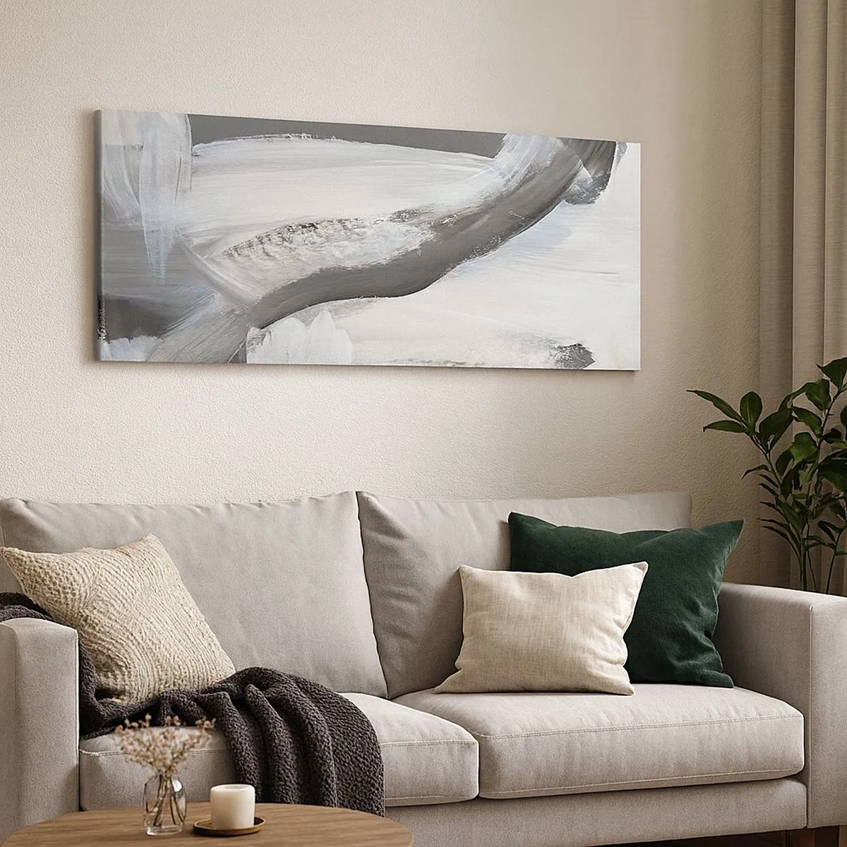 Lærredstryk - Billede på lærred - Med beslutsom bevægelse - 100x40 cm