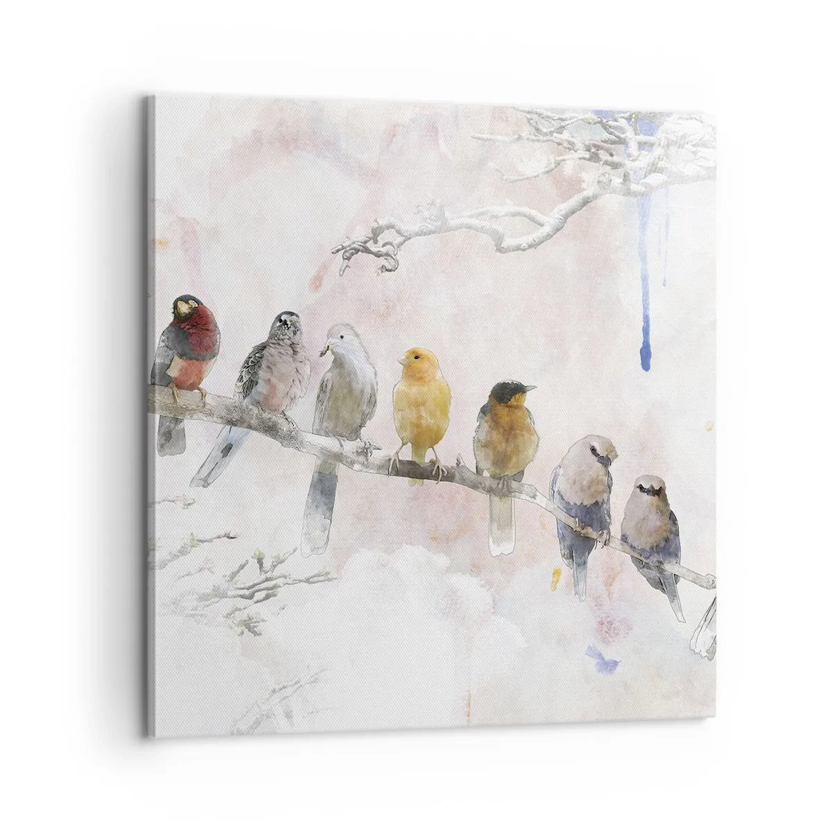 Lærredstryk - Billede på lærred - Møde med vinger - 60x60 cm