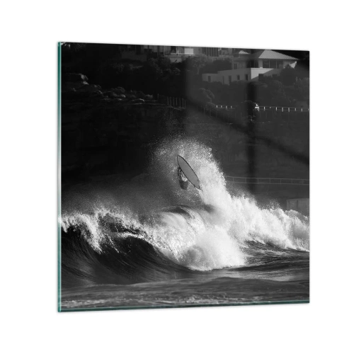 Billede på glas - Udfordring accepteret! - 50x50 cm