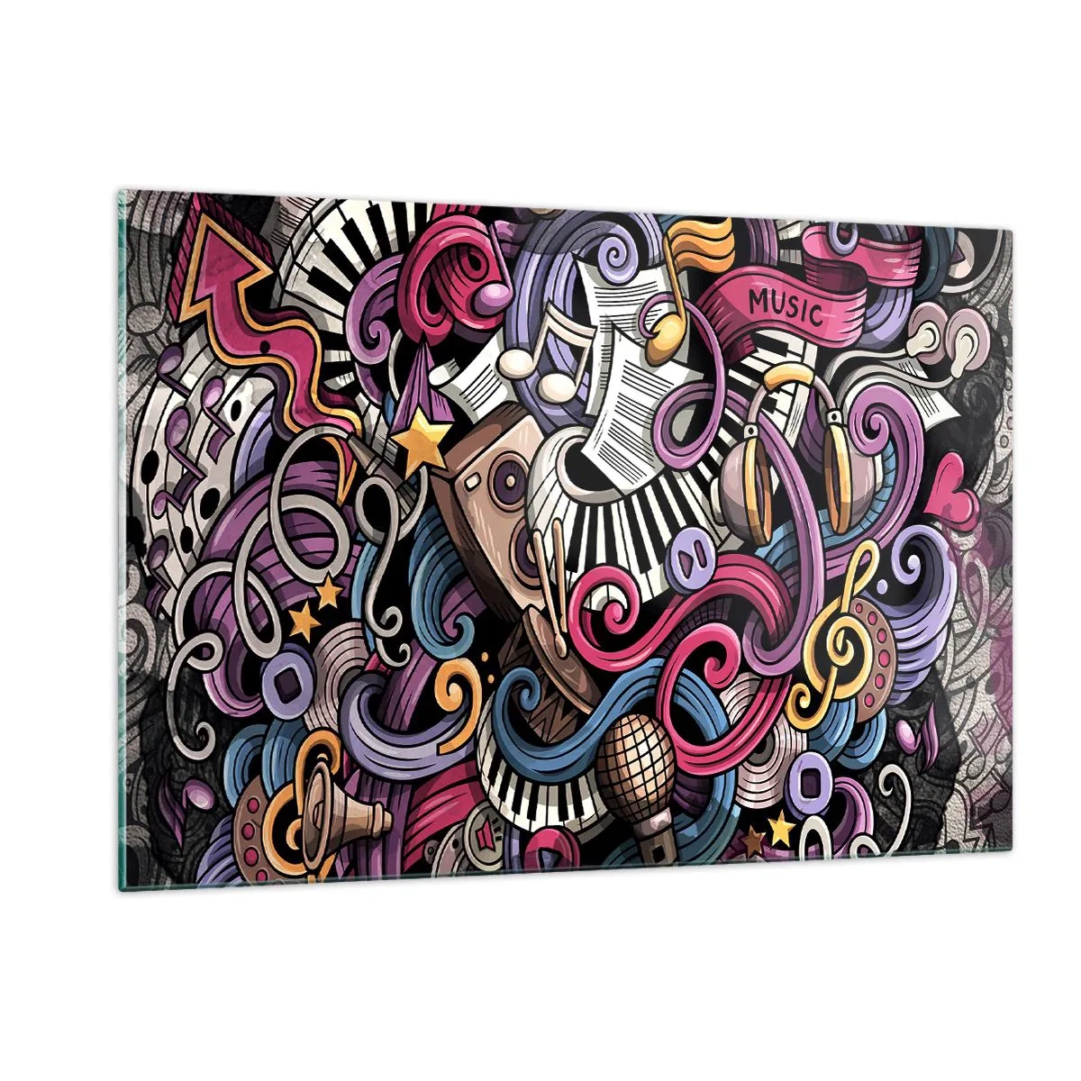 Billede på glas - Kompliceret melodi - 120x80 cm
