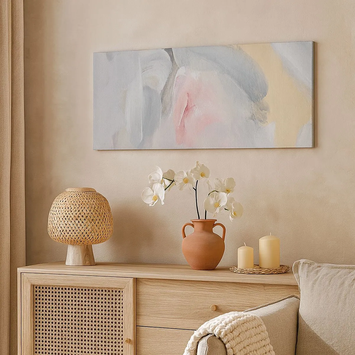 Lærredstryk - Billede på lærred - I en pastelfarvet verden - 100x40 cm