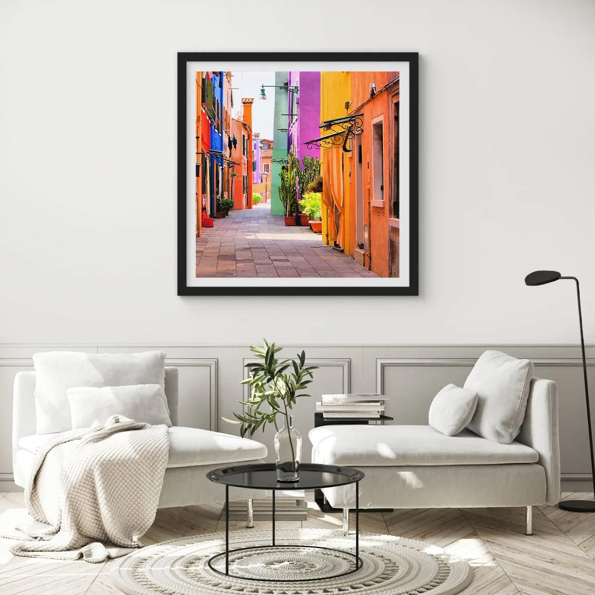 Plakat i sort ramme - Regnbue gyde - 60x60 cm