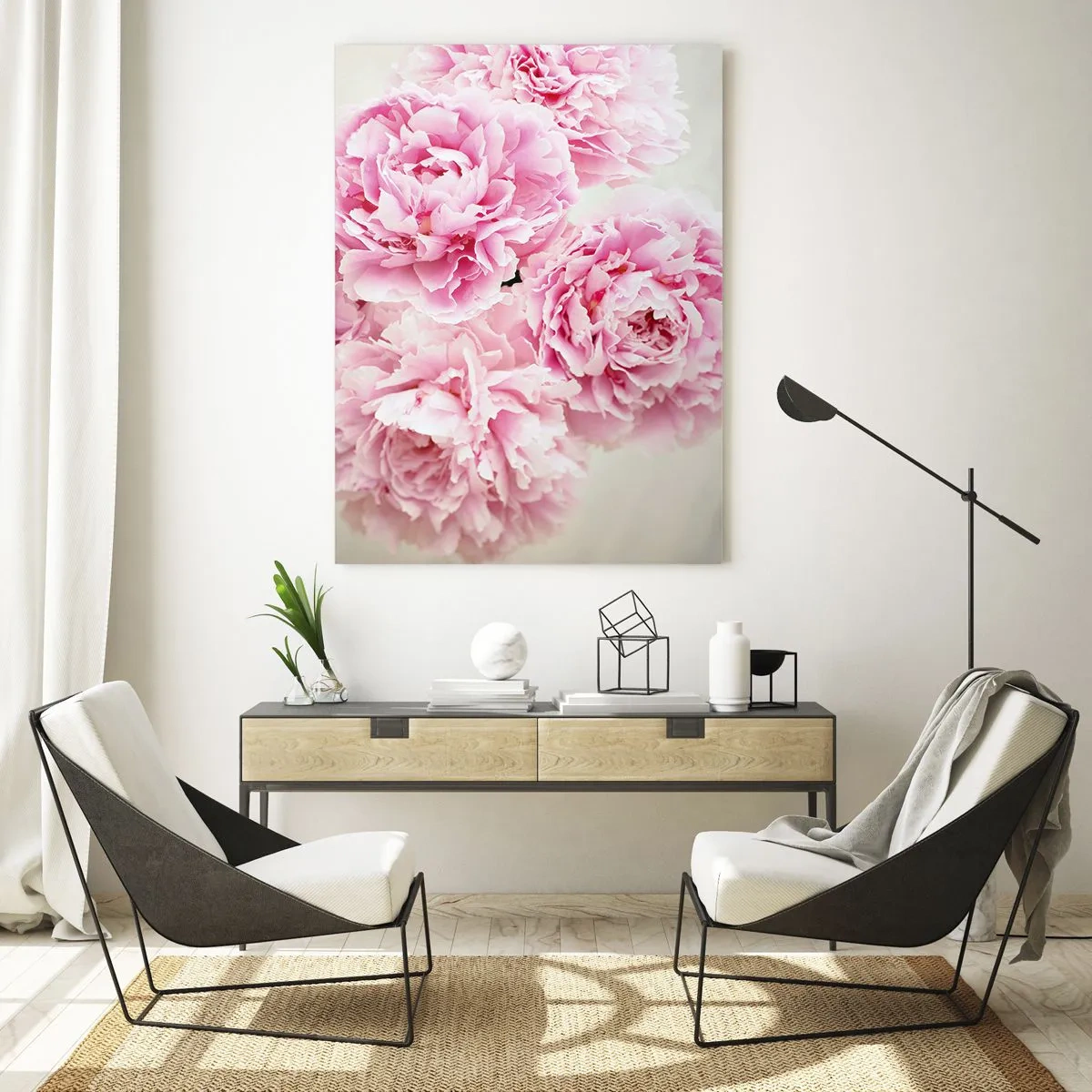 Billede på glas - I lyserød glamour - 50x70 cm