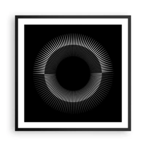 Plakat i sort ramme - Sort sol - 60x60 cm
