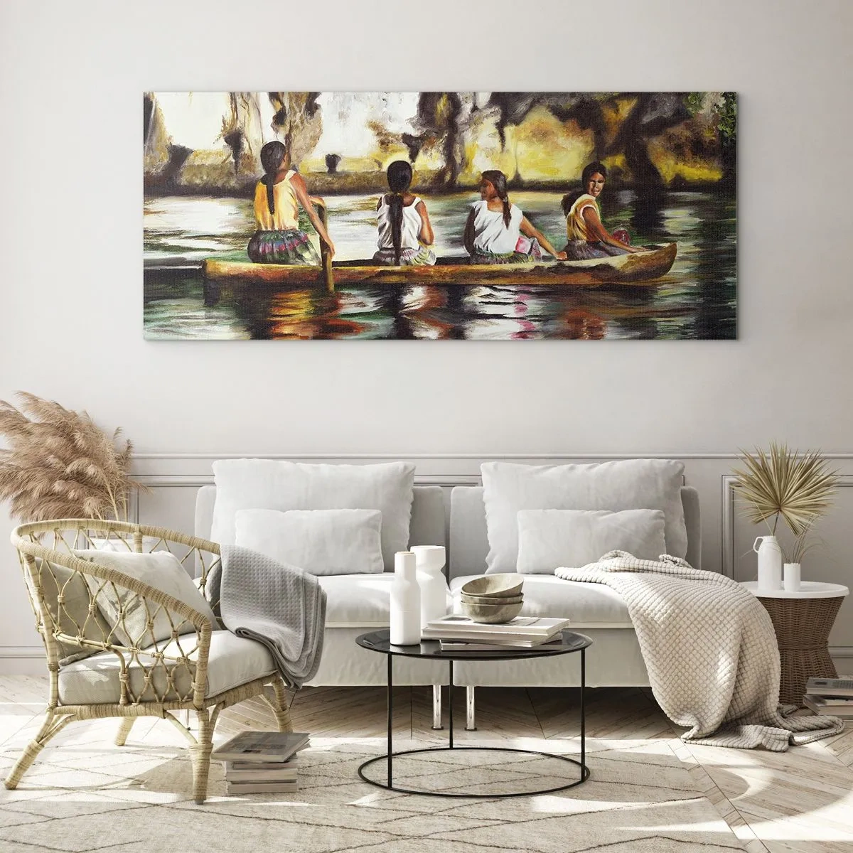 Billede på glas - I et polynesisk paradis - 90x30 cm
