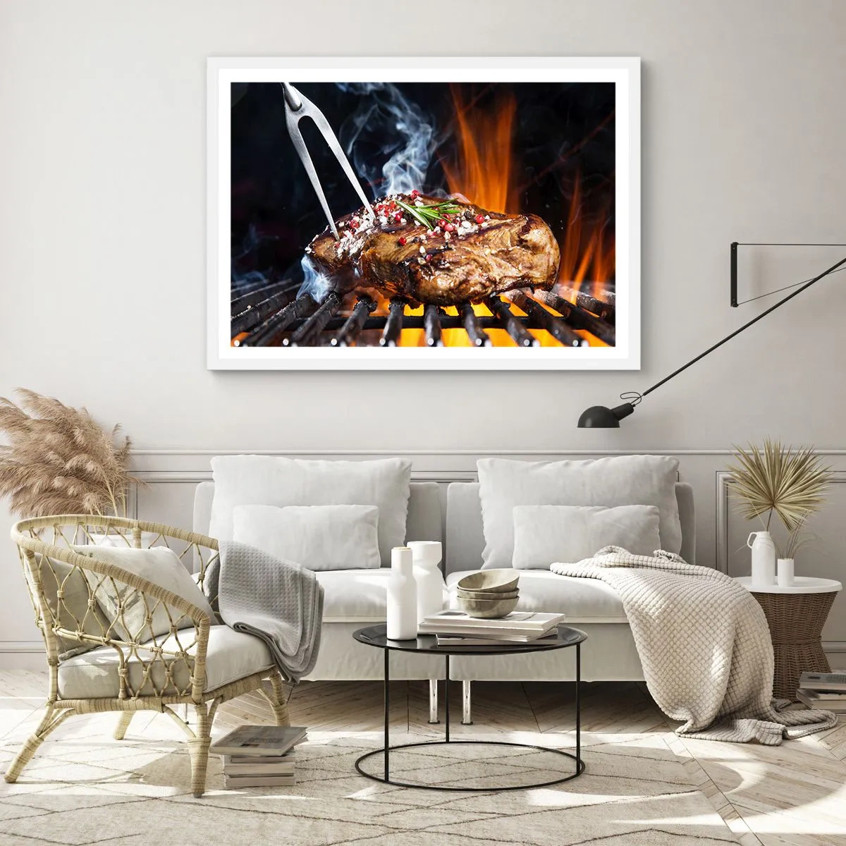 Plakat i hvid ramme - Saftig og velduftende - 50x40 cm