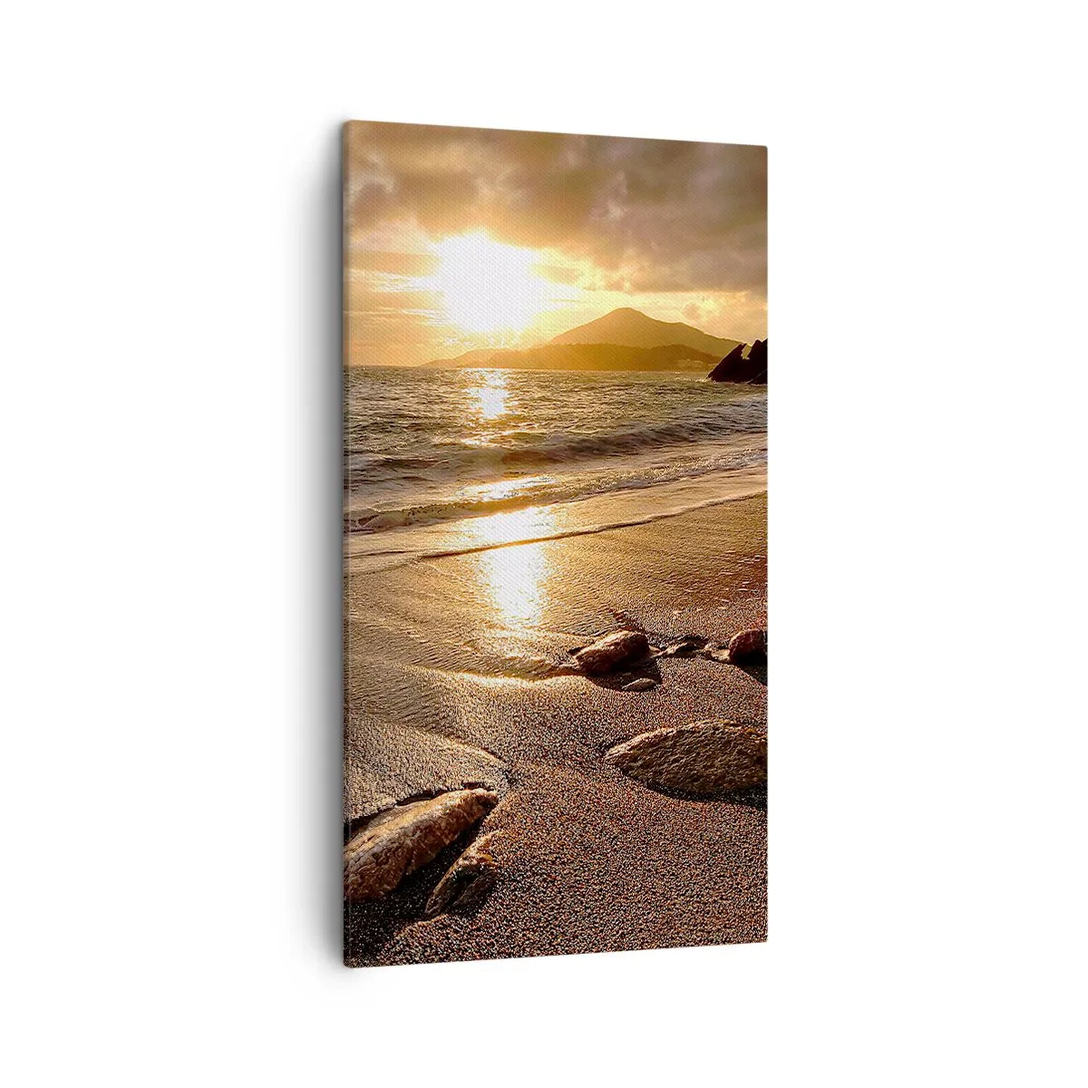 Lærredstryk - Billede på lærred - Følg solen til bjergene - 45x80 cm