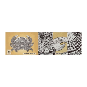 Prøve Fototapet Premium Sand - Fortællinger om hr. krabbe - Krabbe, Dyr, Tegning - 100x30 cm