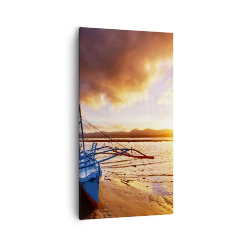 Lærredstryk - Billede på lærred - Efter en lang dag kan du strække dig ud på sandet - 55x100 cm