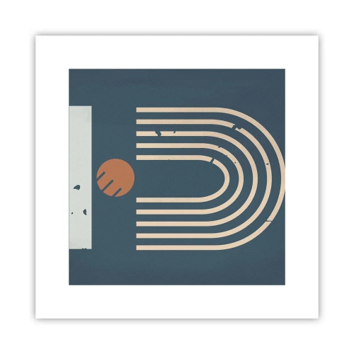 Plakat - Geometri på granatæble - 30x30 cm