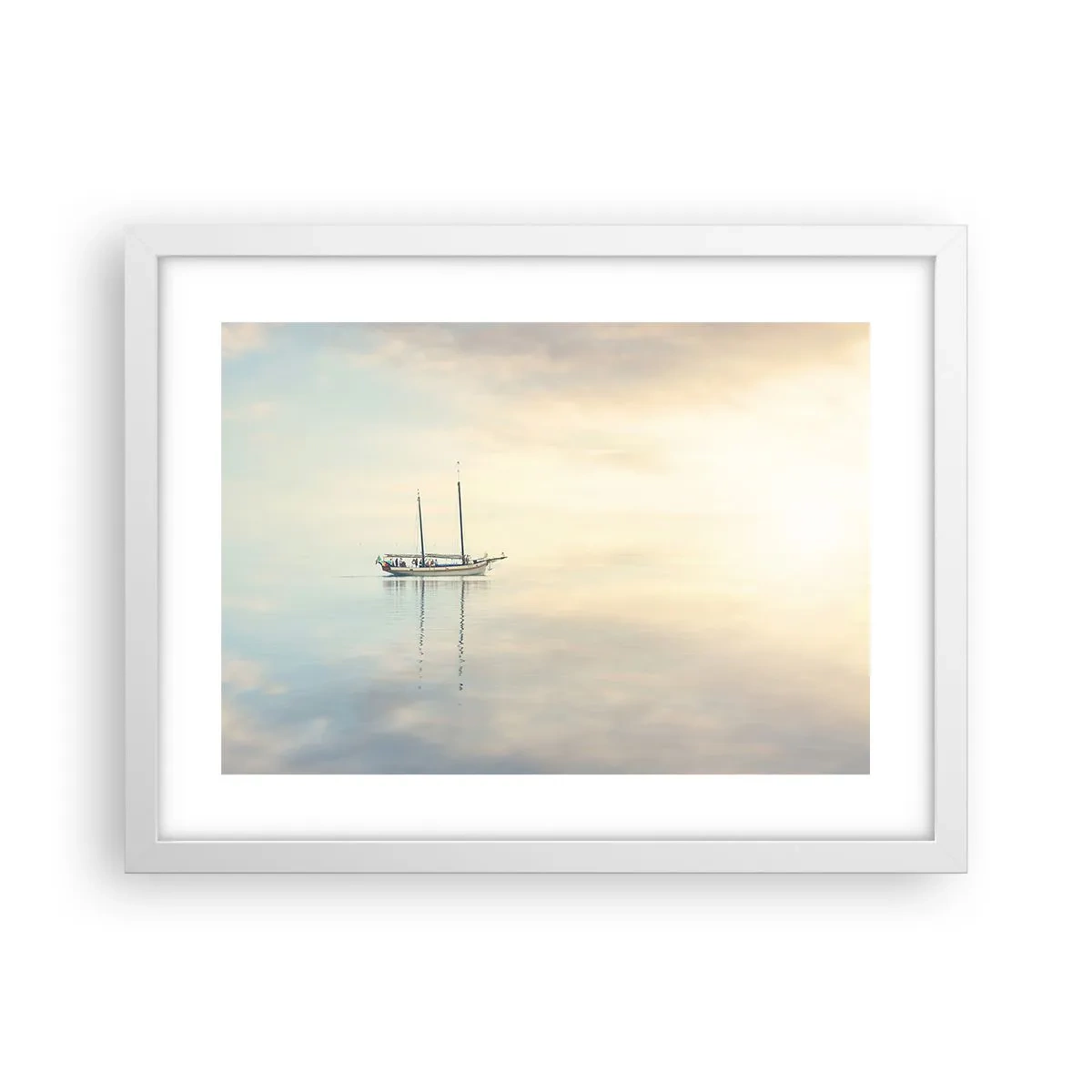 Plakat i hvid ramme - I et hav af stilhed - 40x30 cm