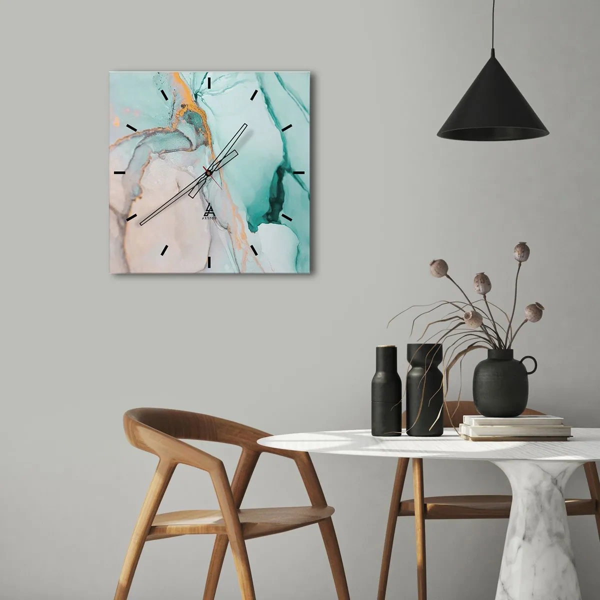 Vægur, Uret - Dans af former og farver - 40x40 cm