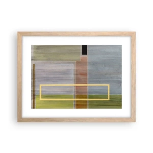 Plakat i ramme af lyst egetræ - Lige og rolig - 40x30 cm