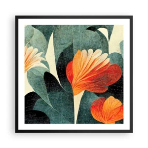 Plakat i sort ramme - Varmen fra troperne og køligheden fra det grønne - 60x60 cm