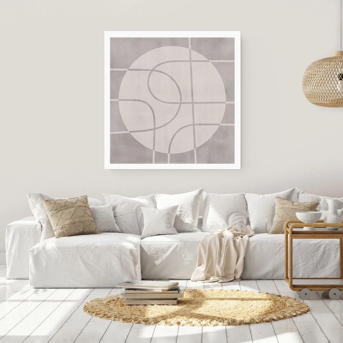 Plakat - Cirkulær og lige frem - 50x50 cm