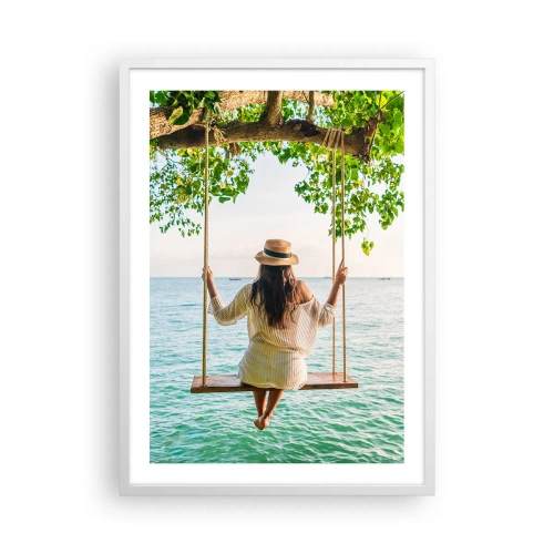 Plakat i hvid ramme - Livet er smukt - 50x70 cm