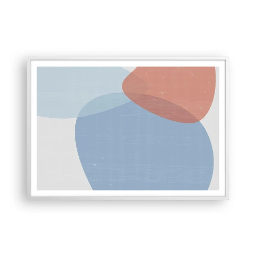 Plakat i hvid ramme - Pastelfarvede relationer - 100x70 cm